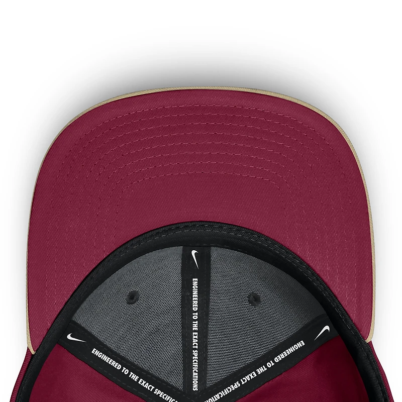 Casquette Nike Flex Performance Locale Or/Grenat Florida State Seminoles 2025 pour homme