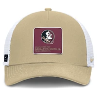 Casquette ajustable Nike On-Field Rise Engineered Trucker pour homme, couleur or/blanc, des Florida State Seminoles 2025