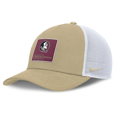Men's Nike  Gold/White Florida State Seminoles 2025 On-Field Rise Engineered Trucker Adjustable Hat