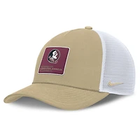 Men's Nike  Gold/White Florida State Seminoles 2025 On-Field Rise Engineered Trucker Adjustable Hat