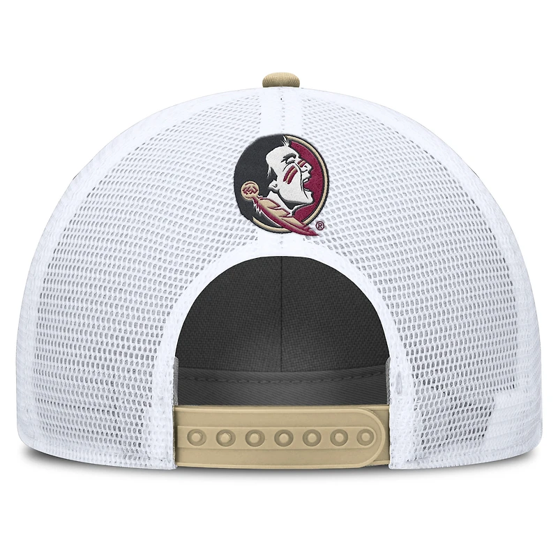 Men's Nike Gold/White Florida State Seminoles 2025 On-Field Rise Patch Trucker Adjustable Hat