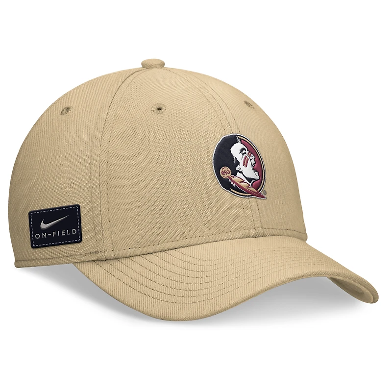 Casquette Nike Gold Florida State Seminoles 2024 On-Field Swoosh Flex pour homme