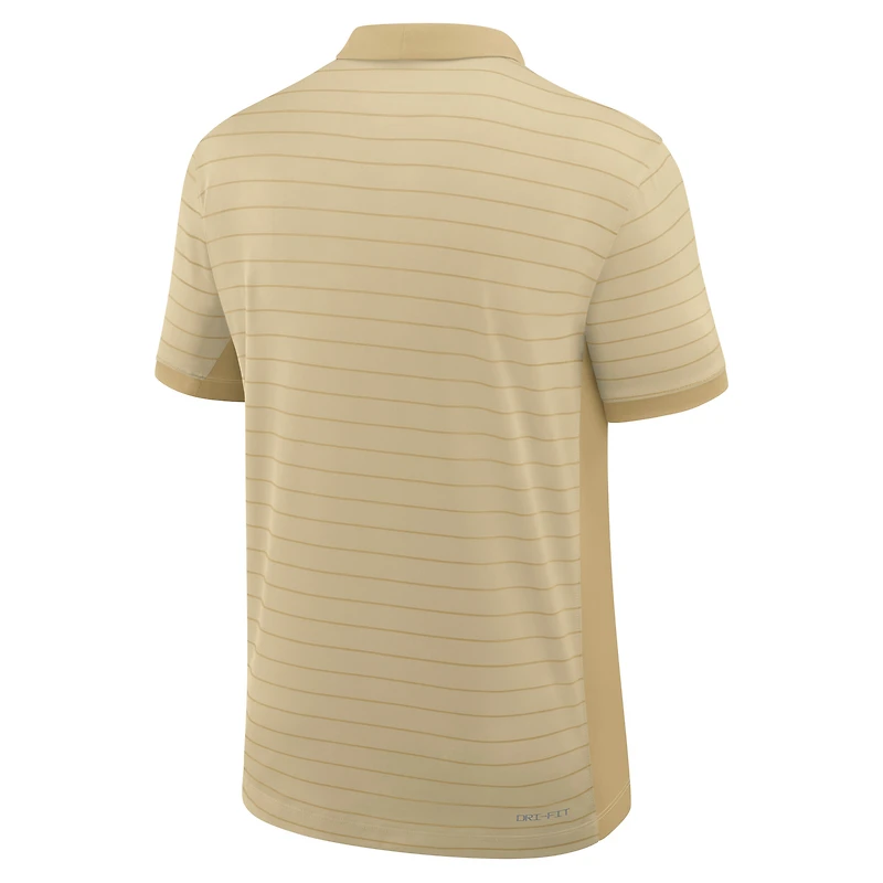 Polo Nike Gold Florida State Seminoles 2025 pour homme, coupe début de saison, avec rayures Victory Sideline Dri-FIT