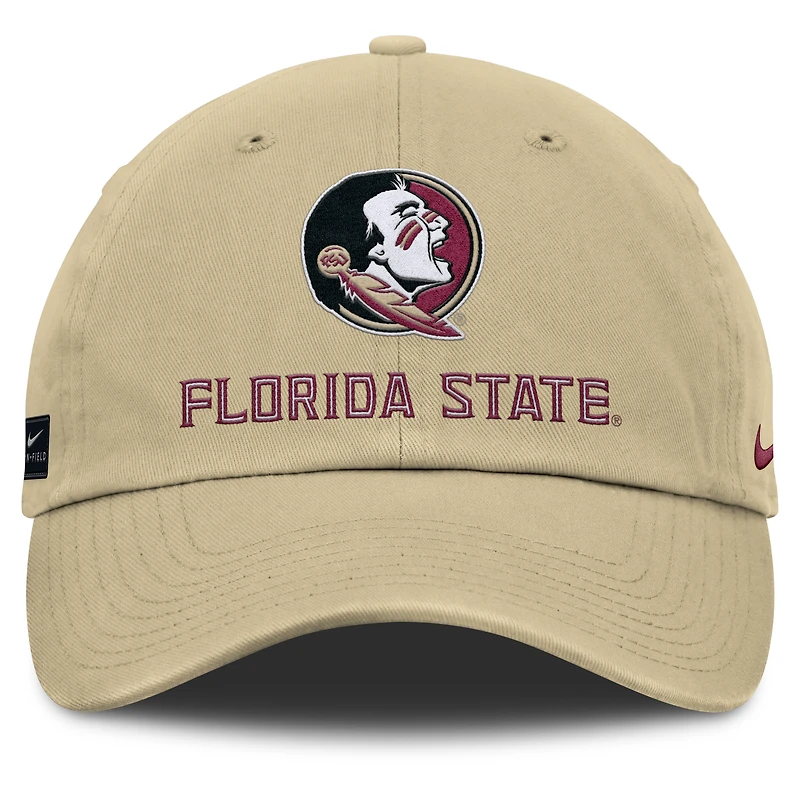 Casquette ajustable Nike Gold Florida State Seminoles 2025 Sideline Club pour homme