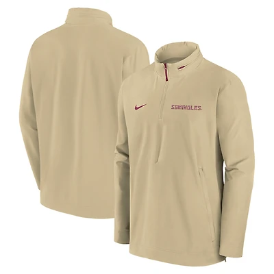 Veste légère Nike Gold pour homme, coupe-vent, avec fermeture éclair quart de tour, entraîneurs des Florida State Seminoles