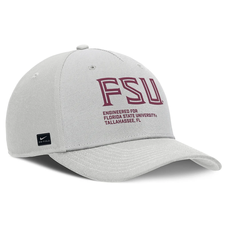 Men's Nike Gray Florida State Seminoles 2025 Sideline Dust Pinched Rise Adjustable Hat