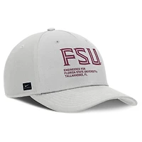 Men's Nike Gray Florida State Seminoles 2025 Sideline Dust Pinched Rise Adjustable Hat