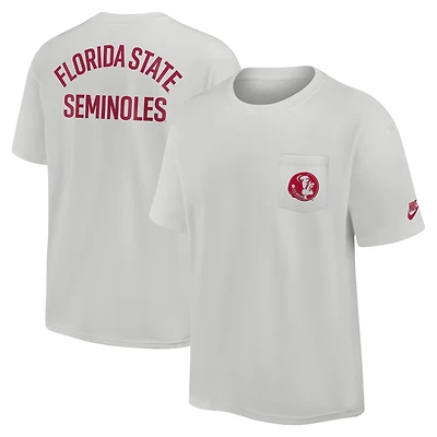 Men's Nike Gray Florida State Seminoles Legacy 2-Hit Max90 Pocket T-Shirt