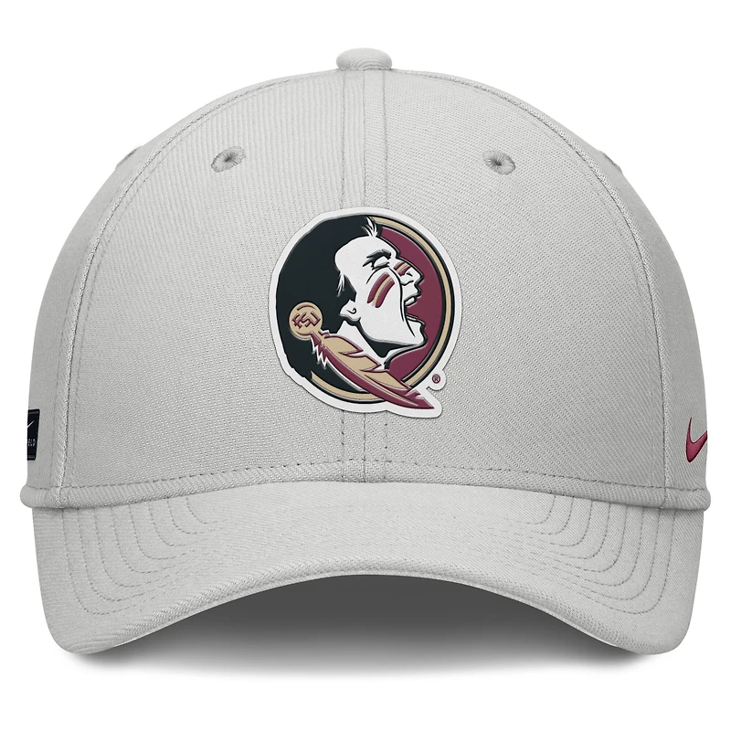 Casquette Nike grise Florida State Seminoles Rise Practice Performance Flex pour homme
