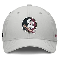 Casquette Nike grise Florida State Seminoles Rise Practice Performance Flex pour homme