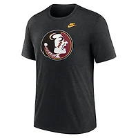 T-shirt Nike noir chiné Florida State Seminoles Blitz Legacy Primary Tri-Blend pour homme