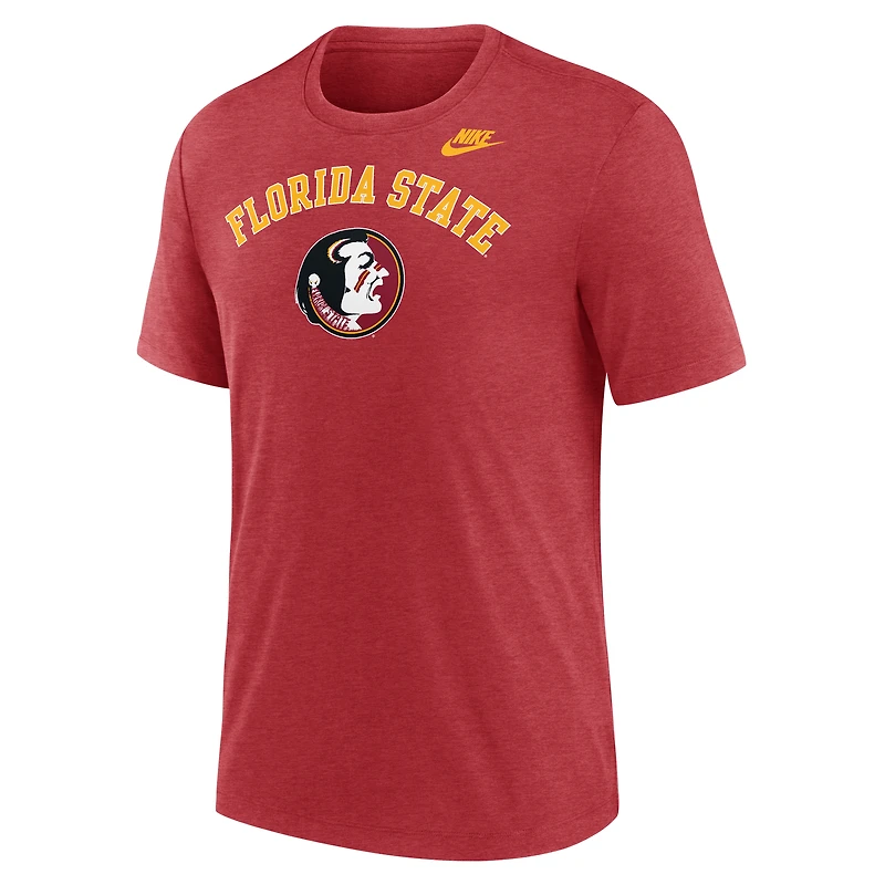 Men's Nike Heather Gray Florida State Seminoles Legacy Arch Tri-Blend T-Shirt