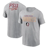 T-shirt Nike gris chiné Florida State Seminoles Campus 2-Hit Primary Mascot pour homme