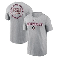 Men's Nike Heather Gray Florida State Seminoles Campus 2-Hit T-Shirt