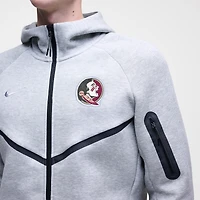 Sweat à capuche zippé Nike Tech Fleece Florida State Seminoles gris chiné pour homme