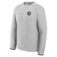 Men's Nike Heather Gray Florida State Seminoles Tech Fleece Raglan Sweatshirt