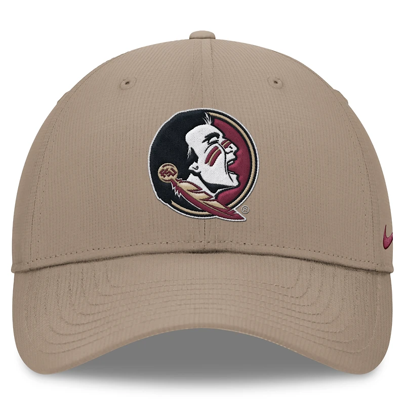 Casquette ajustable Nike Khaki Florida State Seminoles 2024 On-Field Performance pour homme