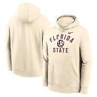 Men's Nike Natural Florida State Seminoles Arch Logo Pullover Hoodie