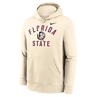 Sweat à capuche Nike Natural Florida State Seminoles Arch Logo pour homme