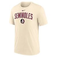 Men's Nike Natural Florida State Seminoles Arch Logo Triblend T-Shirt