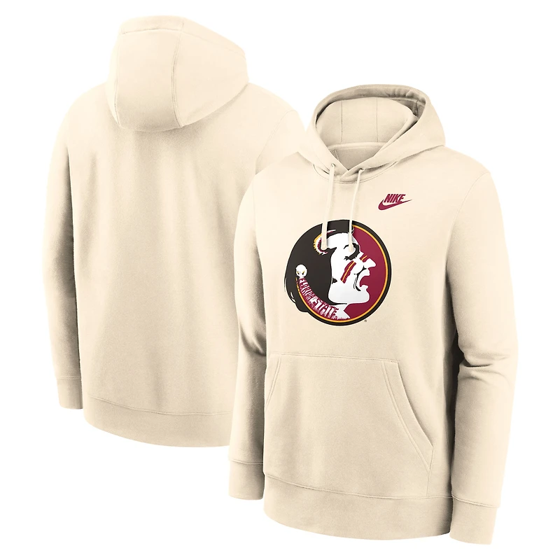 Men's Nike Natural Florida State Seminoles Vault Logo Pullover Hoodie