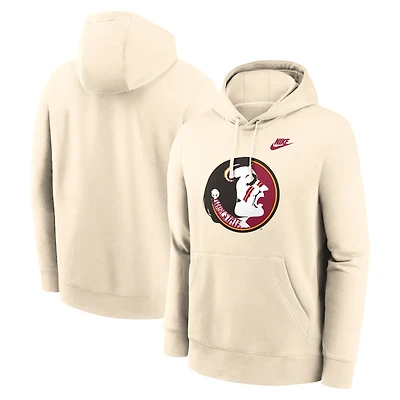 Men's Nike Natural Florida State Seminoles Vault Logo Pullover Hoodie