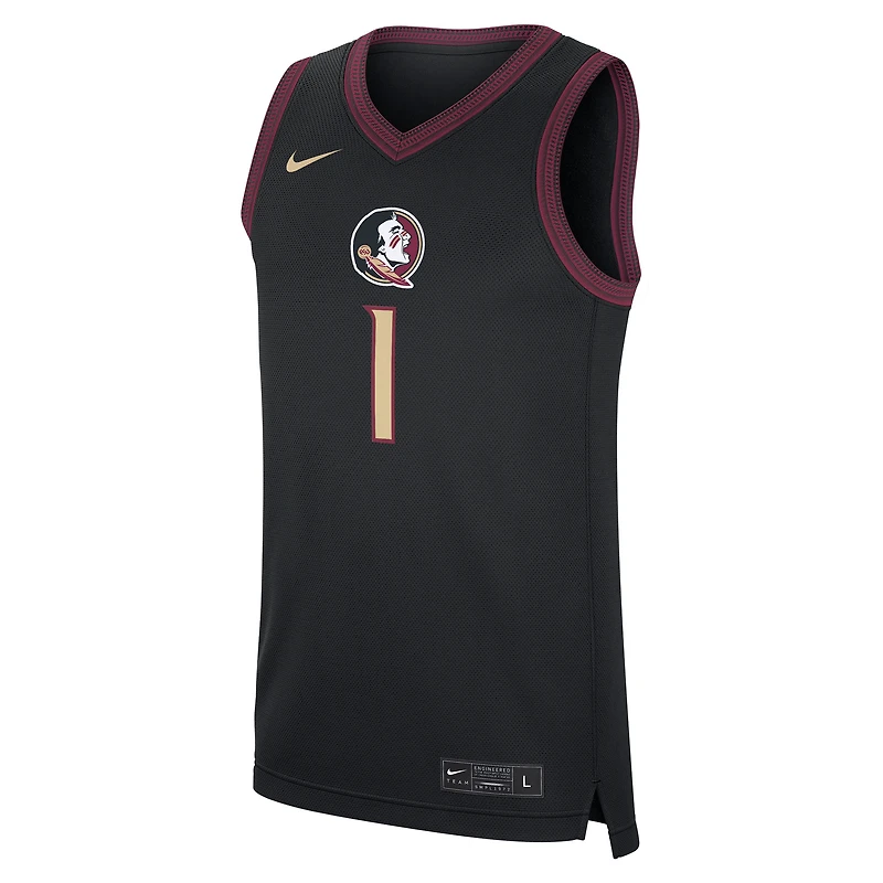 Maillot réplique alternatif noir Florida State Seminoles #1 pour homme Nike