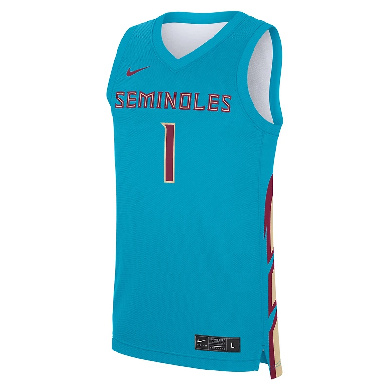 Maillot réplique alternatif pour homme Nike #1 turquoise Florida State Seminoles