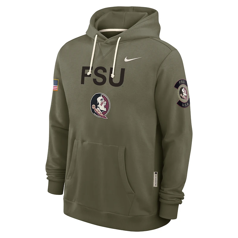 Sweat à capuche Nike Olive Florida State Seminoles 2025 Military Appreciation Standard Issue pour homme