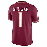 Men's Nike Tommy Castellanos Garnet Florida State Seminoles Home  NIL Football Game Jersey