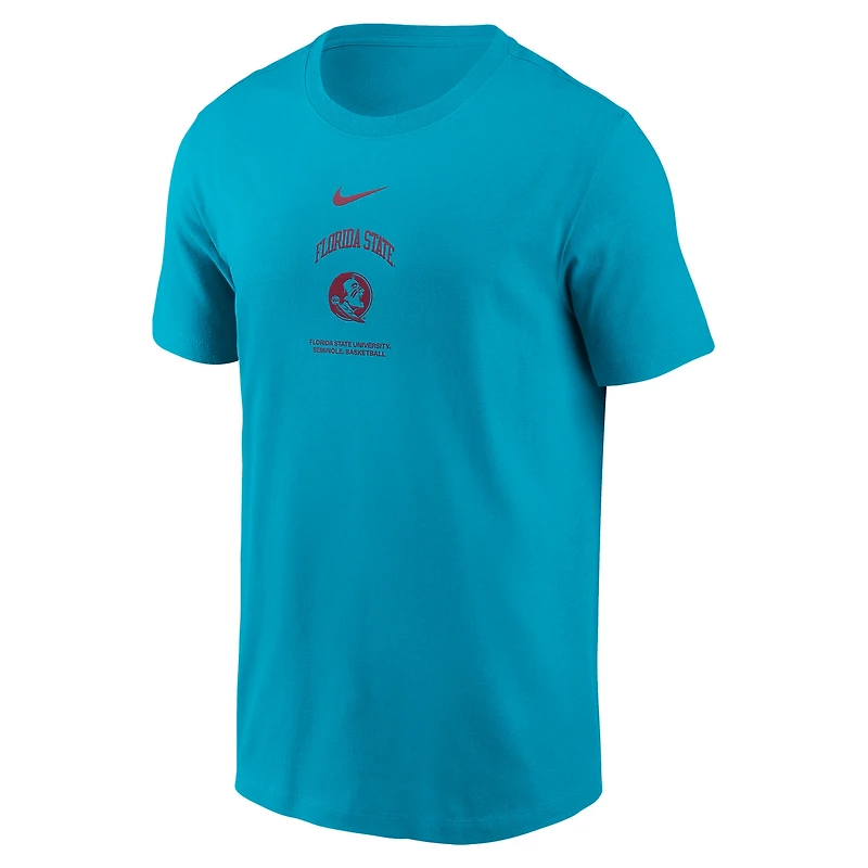 T-shirt de performance Nike turquoise pour homme, équipe basketball des Florida State Seminoles 2024