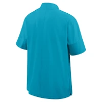 Men's Nike Turquoise Florida State Seminoles 2025 Sideline Short Sleeve Quarter-Zip Dri-FIT Coach Jacket