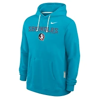 Sweat à capuche Nike turquoise Florida State Seminoles 2025 Sideline Standard Issue Dri-FIT pour homme