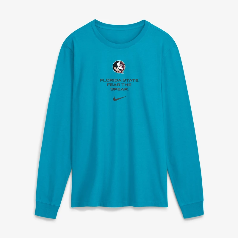 Men's Nike Turquoise Florida State Seminoles 2026 Sideline Dri-FIT Long Sleeve T-Shirt
