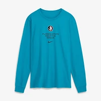 Men's Nike Turquoise Florida State Seminoles 2026 Sideline Dri-FIT Long Sleeve T-Shirt