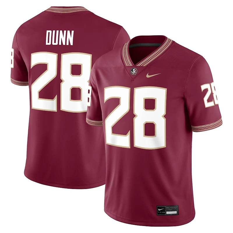 Maillot de match Nike Warrick Dunn Garnet Florida State Seminoles Alumni pour homme