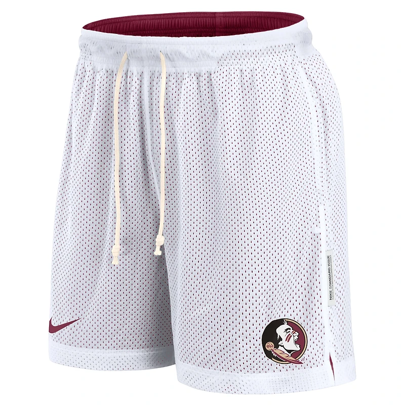 Short de performance réversible Nike Primetime pour homme, blanc/grenat, des Florida State Seminoles