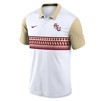 Polo Nike blanc/or pour homme Florida State Seminoles Athletic Prep Alt Logo Vapor Dri-FIT
