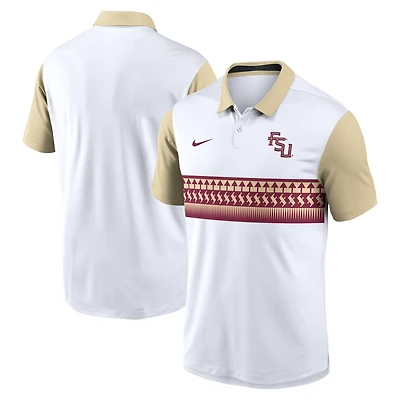 Polo Nike blanc/or pour homme Florida State Seminoles Athletic Prep Alt Logo Vapor Dri-FIT