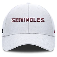 Men's Nike White Florida State Seminoles 2025 On-Field Rise Performance Adjustable Hat