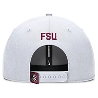 Casquette ajustable Nike blanche Florida State Seminoles 2025 On-Field Rise Performance pour homme