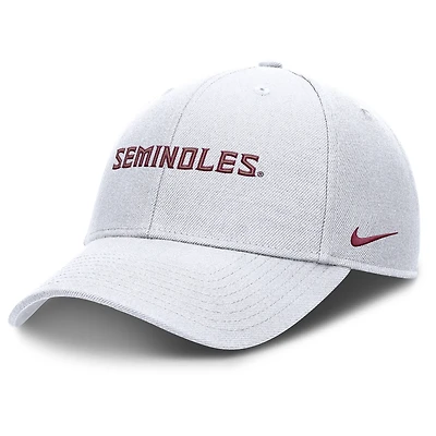 Men's Nike White Florida State Seminoles 2025 On-Field Rise Performance Adjustable Hat