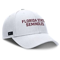 Casquette ajustable Nike blanche Florida State Seminoles 2025 Sideline Rise pour homme
