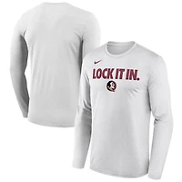 Men's Nike  White Florida State Seminoles 2026 On-Court Bench Long Sleeve T-Shirt