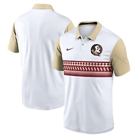 Men's Nike White Florida State Seminoles Campus Pattern Vapor Dri-FIT Polo