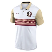Men's Nike White Florida State Seminoles Campus Pattern Vapor Dri-FIT Polo