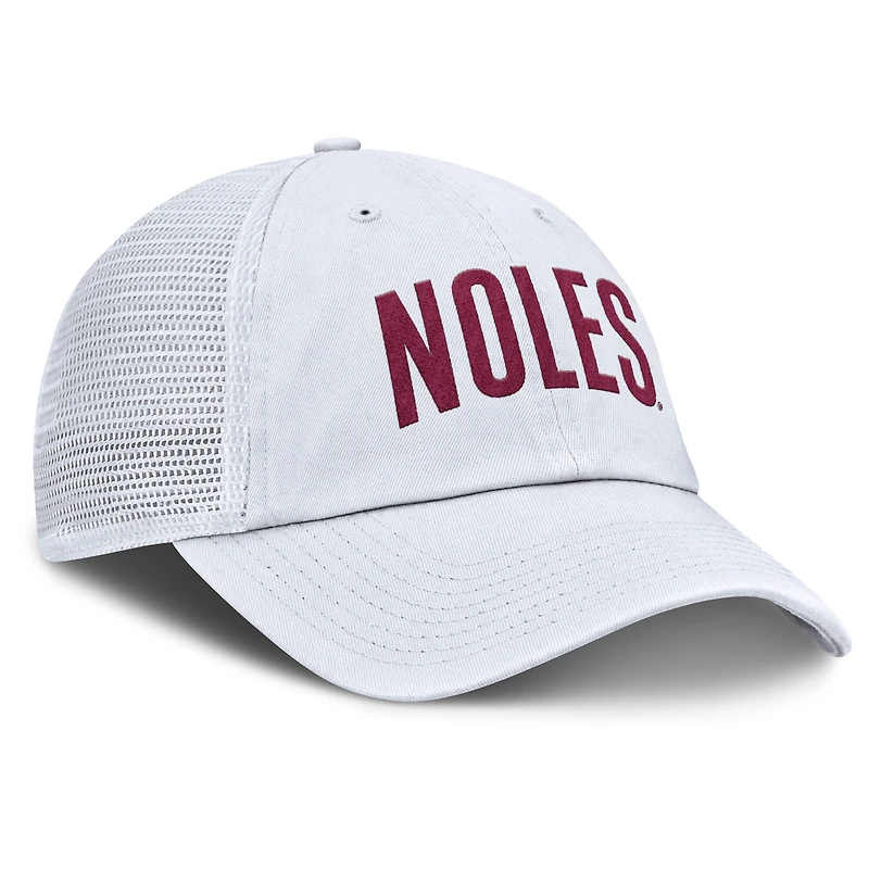 Men's Nike White Florida State Seminoles Club Campus Trucker Adjustable Hat