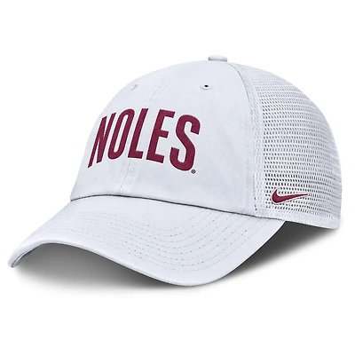 Men's Nike White Florida State Seminoles Club Campus Trucker Adjustable Hat