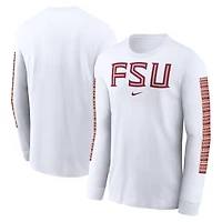 Men's Nike White Florida State Seminoles Local Spirit Slogan Long Sleeve T-Shirt
