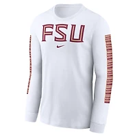 Men's Nike White Florida State Seminoles Local Spirit Slogan Long Sleeve T-Shirt